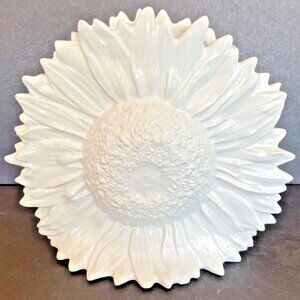 Large White Sunflower Stoneware Vase 9” Designed by Harry Allen Areaware